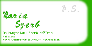 maria szerb business card